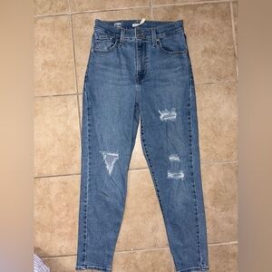 Levi's Blue Distressed Boyfriend Jeans